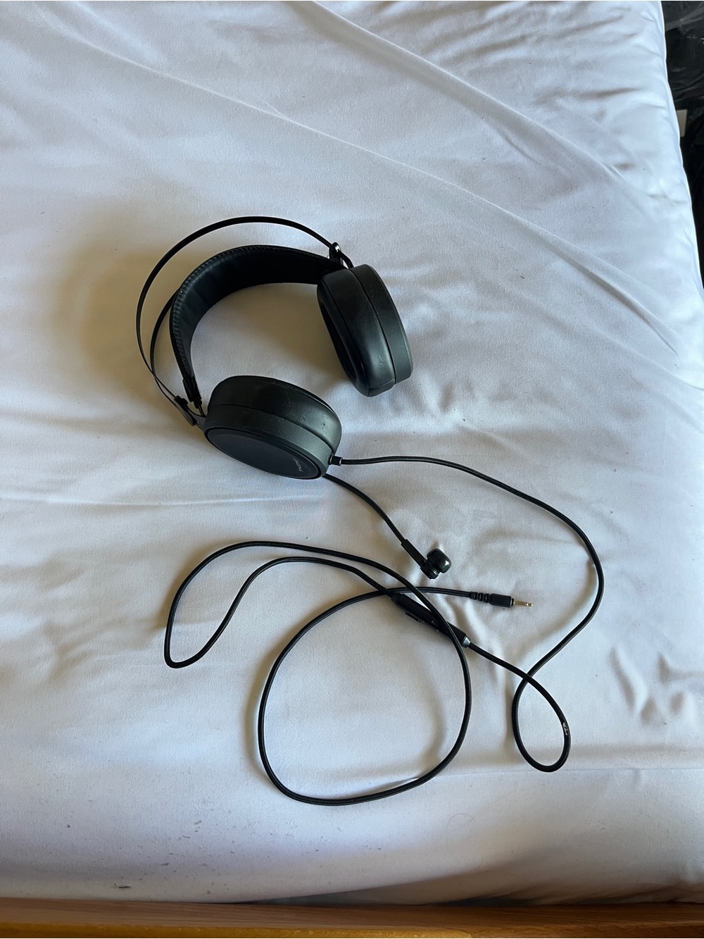 Black Over-Ear Wired Headphones with Padded Headband